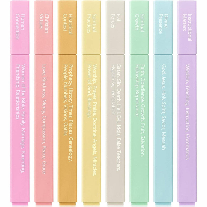 Bible Highlighters Color Coding 8 Pack