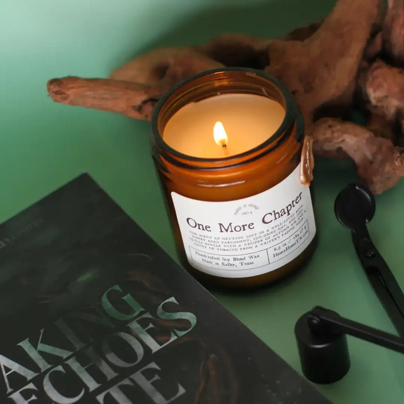 Hand-Poured Candle - One More Chapter - 6.5 oz Amber Jar