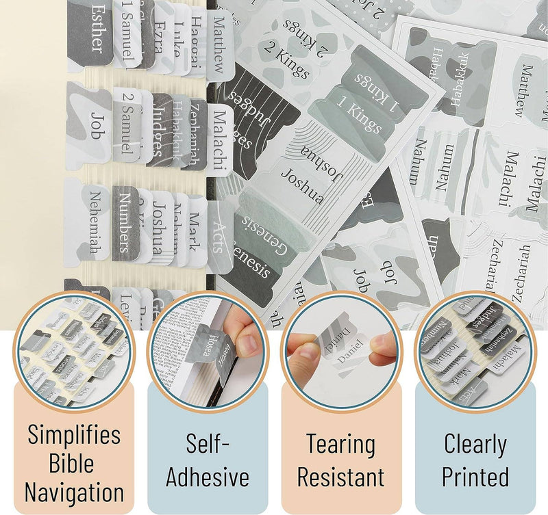 Mr. Pen- Bible Tabs, 75 Tabs, Gray Theme