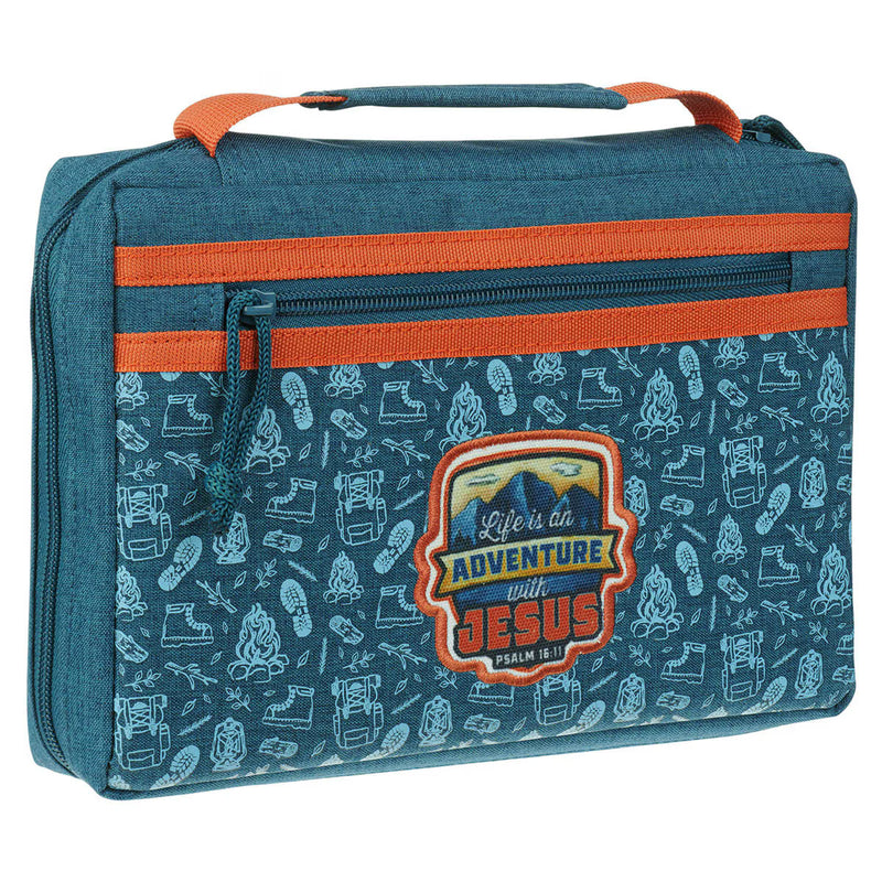 Adventure with Jesus Teal and Orange Fashion Bible Cover - Psalm 16:11