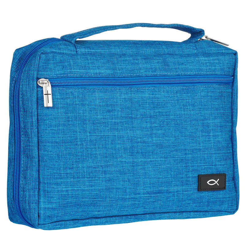Poly-canvas Value Bible Cover with Ichthus Patch