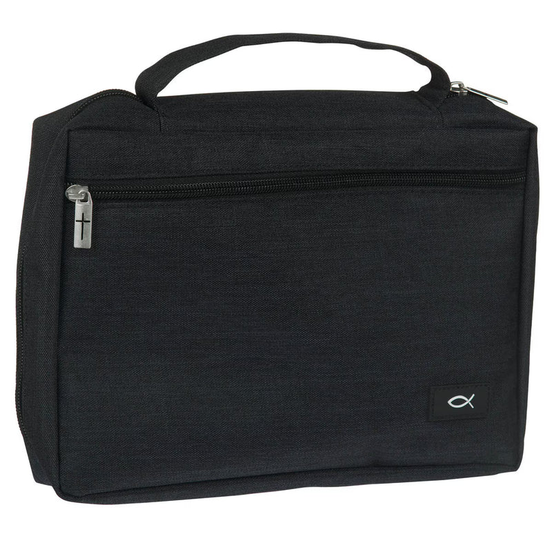 Poly-canvas Value Bible Cover with Ichthus Patch