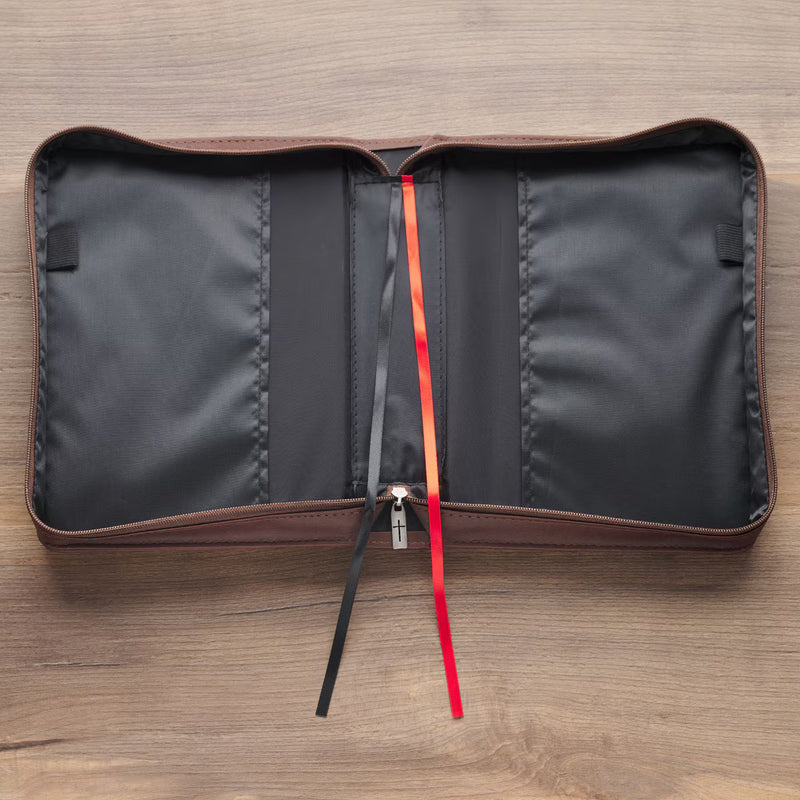 Names of Jesus Walnut Brown Faux Leather Classic Bible Cover - Isaiah 9:6
