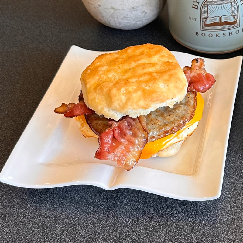 Sausage, Egg, Bacon Biscuit Sandwich