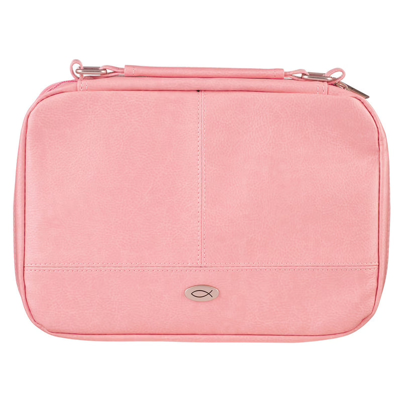 Two-fold Pink Faux Leather Organizer Bible Cover