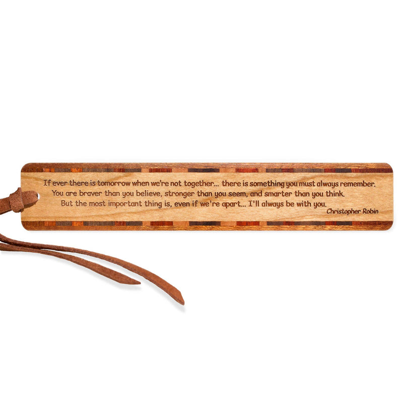 Christopher Robin Quote Engraved Handmade Wooden Bookmark