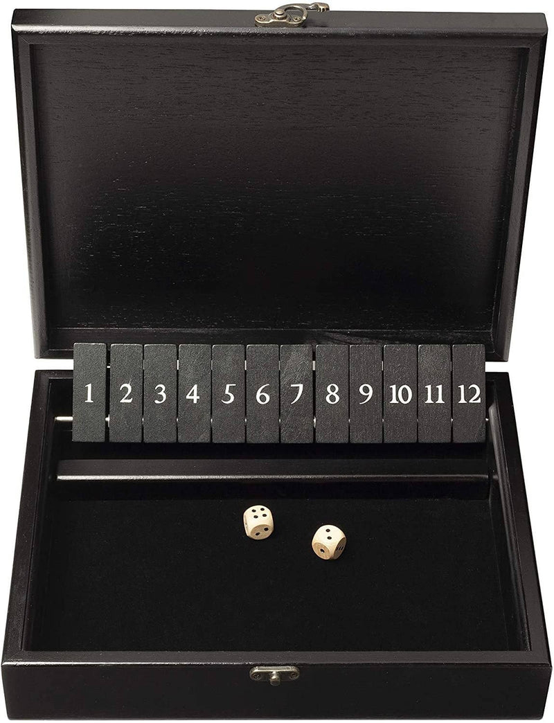 WE Games Wood 12 Number Shut the Box Game with Lid