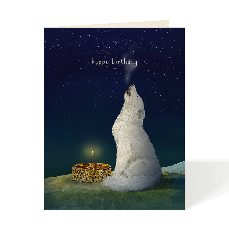 Birthday Call - Wolf Birthday Greeting Cards