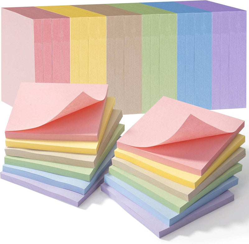 Mr. Pen Sticky Notes, 3”x3”, 24 Pads, Pastel Colors