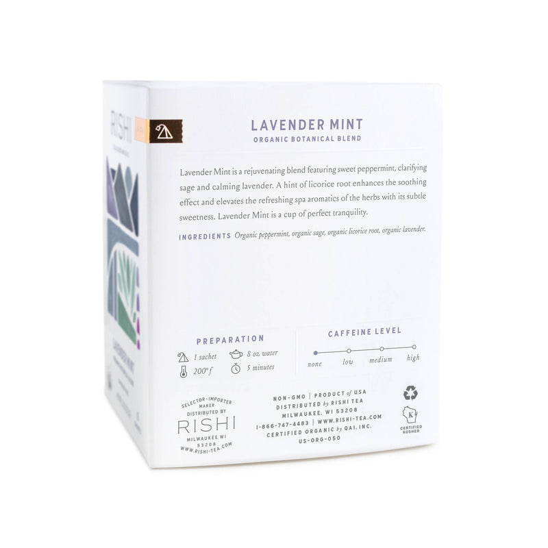 Lavender Mint Organic Herbal Tea Sachets
