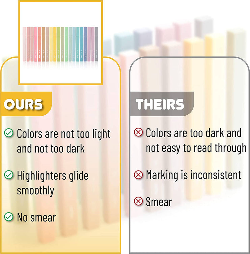 Mr. Pen- Aesthetic Highlighters, 20 pcs, Chisel Tip