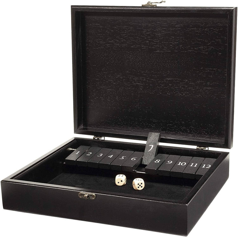 WE Games Wood 12 Number Shut the Box Game with Lid
