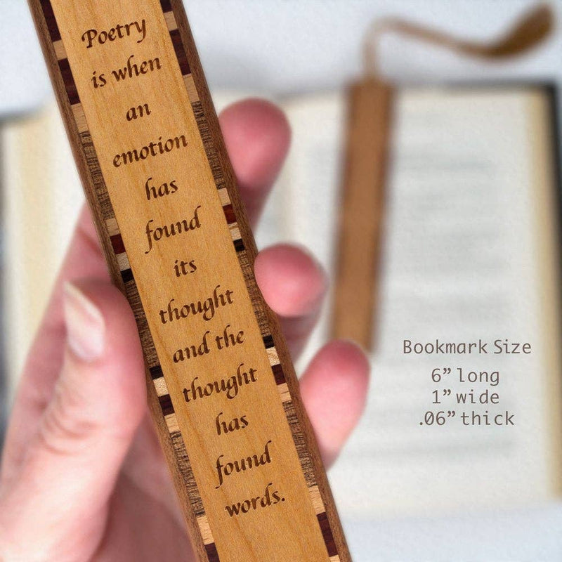 Robert Frost Poetry Quote Engraved Wooden Bookmark