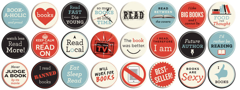 I Love Books Button Box - counter display