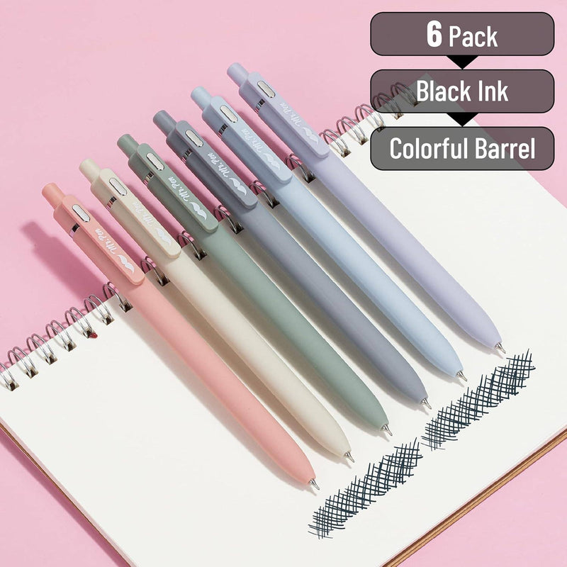 Retractable Gel Pens 6 Pack 0.5mm
