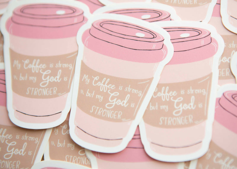 Coffee and Jesus Vinyl Sticker | Cute Bible Laptop Sticker