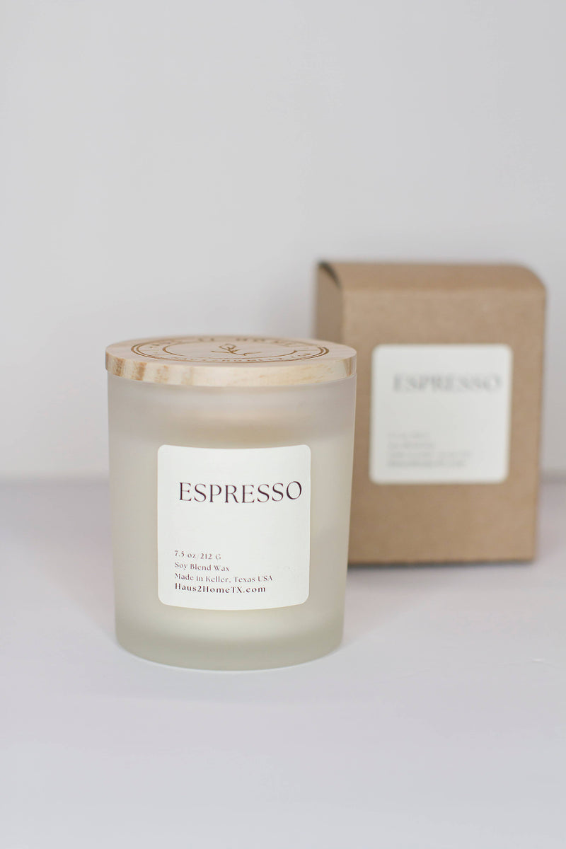 Hand-Poured Candle - Espresso - 7.5 oz Frosted Jar