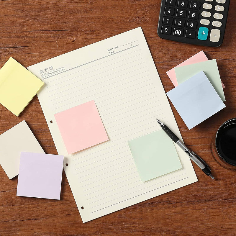 Mr. Pen Sticky Notes, 3”x3”, 24 Pads, Pastel Colors