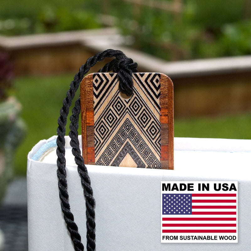 Handmade Wooden Bookmark Argyle (Black)