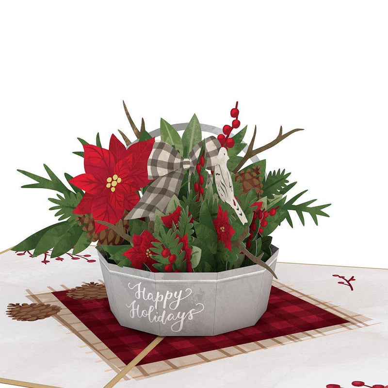 Winter Flower Basket 5''x7'' Card, Christmas