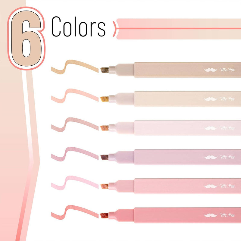 Mr. Pen- Aesthetic Highlighters, 6 pcs