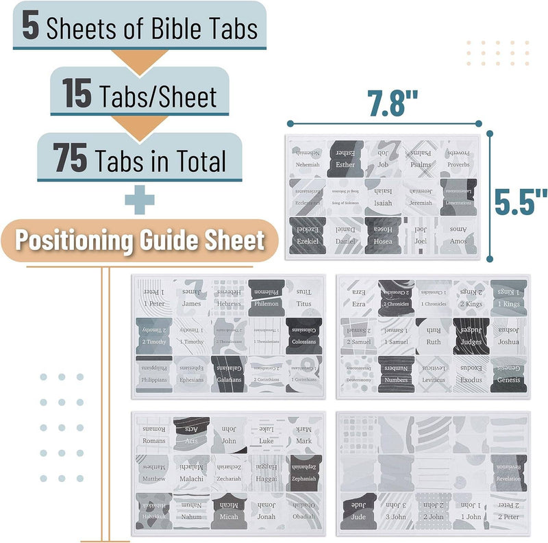 Mr. Pen- Bible Tabs, 75 Tabs, Gray Theme