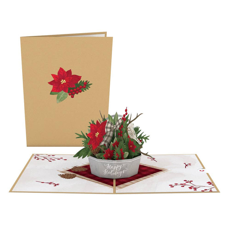 Winter Flower Basket 5''x7'' Card, Christmas