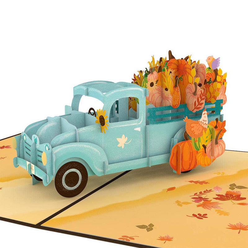 Blue Harvest Truck 5''x7'' Card, Fall Deco, Fall