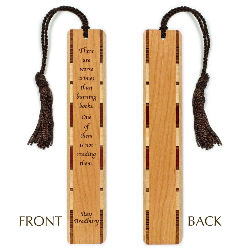 Ray Bradbury Reading Books Quote Wooden Engraved Bookmark