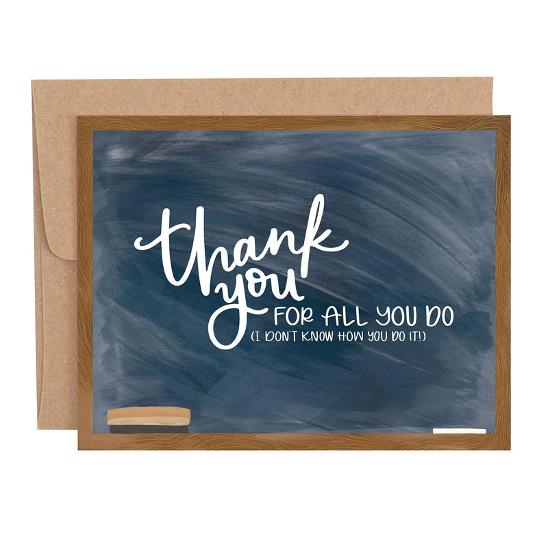 Chalkboard Teacher Appreciation Greeting Card