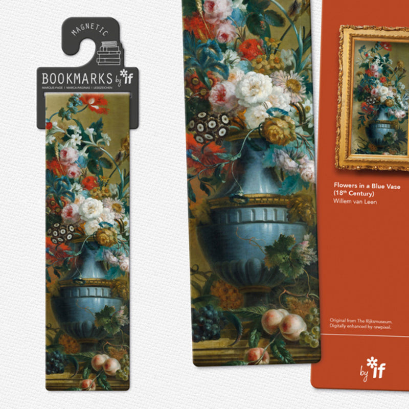 Magnetic Bookmark, Flowers in a Blue Vase