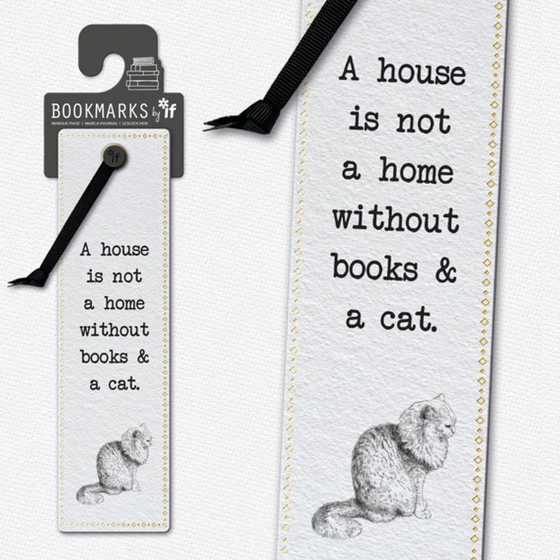 Bookmark, Books and a Cat