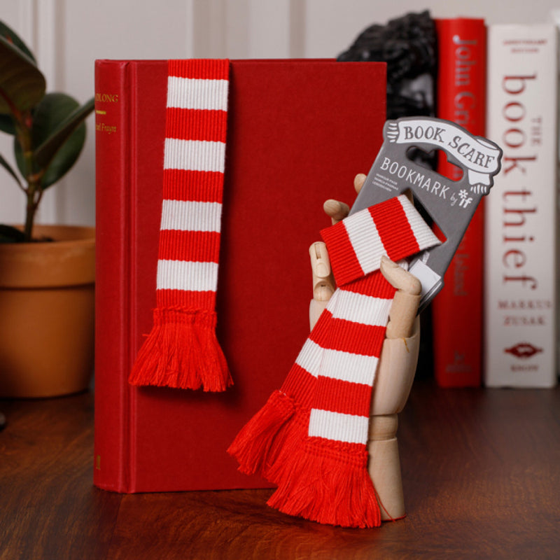 Book Scarf Bookmark, Red and White