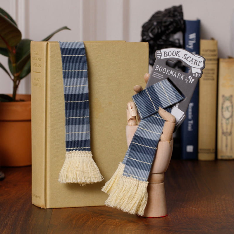 Book Scarf Bookmark, Grey and Cream